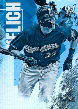 2019 Topps Fire - Blue Chip #18 Christian Yelich Front