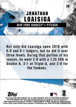 2019 Topps Fire - Blue Chip #20 Jonathan Loaisiga Back
