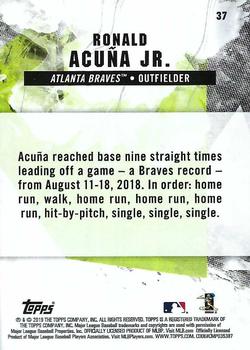 2019 Topps Fire - Blue Chip #37 Ronald Acuña Jr. Back