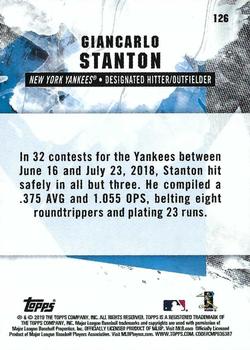 2019 Topps Fire - Blue Chip #126 Giancarlo Stanton Back