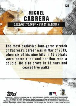 2019 Topps Fire - Blue Chip #129 Miguel Cabrera Back