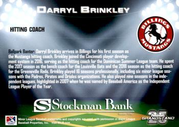 2019 Grandstand Billings Mustangs #NNO Darryl Brinkley Back