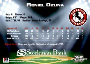 2019 Grandstand Billings Mustangs #NNO Reniel Ozuna Back