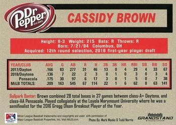 2019 Grandstand Chattanooga Lookouts #NNO Cassidy Brown Back