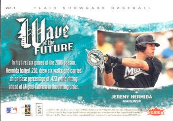 2006 Flair Showcase - Wave of the Future #WF-1 Jeremy Hermida Back