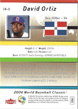 2006 Flair Showcase - World Baseball Classic #CM-11 David Ortiz Back
