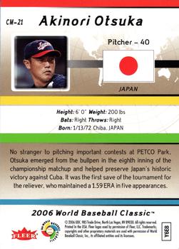 2006 Flair Showcase - World Baseball Classic #CM-21 Akinori Otsuka Back