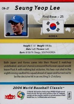 2006 Flair Showcase - World Baseball Classic #CM-27 Seung-Yeop Lee Back