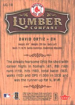 2006 Fleer - Lumber Company #LC-10 David Ortiz Back