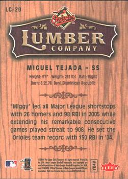 2006 Fleer - Lumber Company #LC-20 Miguel Tejada Back