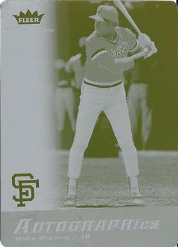 2006 Fleer Greats of the Game - Autographics Printing Plates Yellow #GG-WM Willie McCovey Front