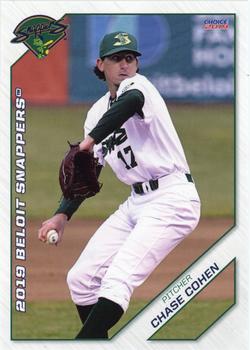 2019 Choice Beloit Snappers #6 Chase Cohen Front