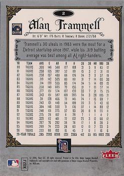 2006 Fleer Greats of the Game - Copper #2 Alan Trammell Back