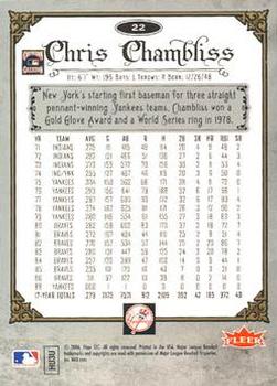2006 Fleer Greats of the Game - Copper #22 Chris Chambliss Back