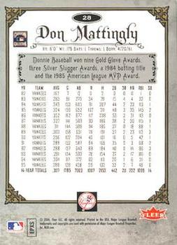 2006 Fleer Greats of the Game - Copper #28 Don Mattingly Back