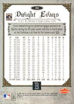 2006 Fleer Greats of the Game - Copper #32 Dwight Evans Back