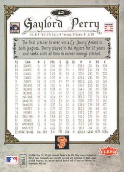 2006 Fleer Greats of the Game - Copper #42 Gaylord Perry Back