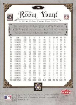2006 Fleer Greats of the Game - Copper #76 Robin Yount Back