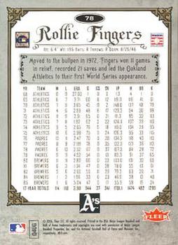 2006 Fleer Greats of the Game - Copper #78 Rollie Fingers Back