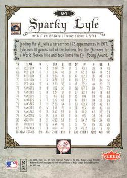 2006 Fleer Greats of the Game - Copper #84 Sparky Lyle Back