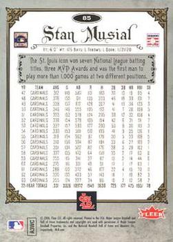 2006 Fleer Greats of the Game - Copper #85 Stan Musial Back
