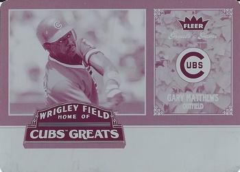 2006 Fleer Greats of the Game - Cubs Greats Printing Plates Magenta #CHC-GM Gary Matthews Front