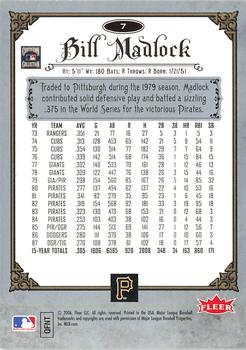 2006 Fleer Greats of the Game - Pewter #7 Bill Madlock Back