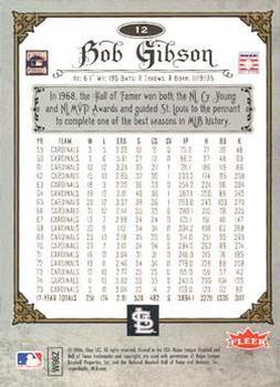 2006 Fleer Greats of the Game - Pewter #12 Bob Gibson Back