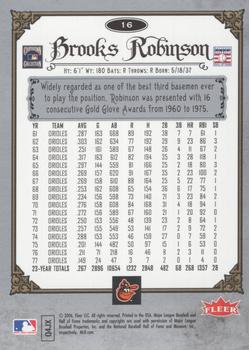 2006 Fleer Greats of the Game - Pewter #16 Brooks Robinson Back