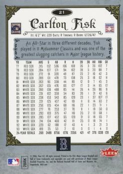 2006 Fleer Greats of the Game - Pewter #21 Carlton Fisk Back