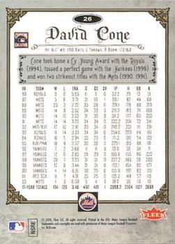 2006 Fleer Greats of the Game - Pewter #26 David Cone Back