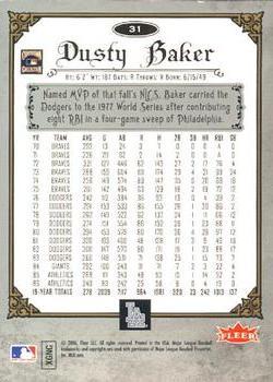 2006 Fleer Greats of the Game - Pewter #31 Dusty Baker Back