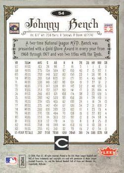2006 Fleer Greats of the Game - Pewter #54 Johnny Bench Back