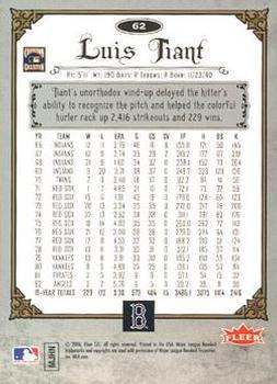 2006 Fleer Greats of the Game - Pewter #62 Luis Tiant Back