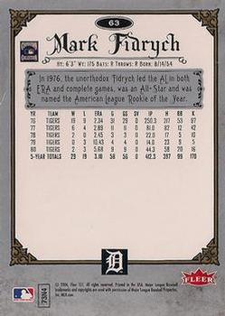 2006 Fleer Greats of the Game - Pewter #63 Mark Fidrych Back