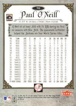 2006 Fleer Greats of the Game - Pewter #70 Paul O'Neill Back