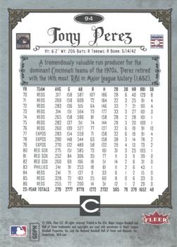 2006 Fleer Greats of the Game - Pewter #94 Tony Perez Back