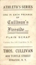 1911 Cullivan's Fireside (T208) #NNO Jack Barry Back