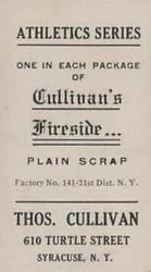 1911 Cullivan's Fireside (T208) #NNO Topsy Hartsel Back