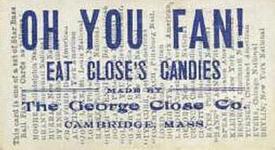 1911 George Close Candy (E94) #NNO Hughie Jennings Back