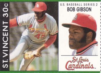 1989 St. Vincent Baseball Players Stamps #NNO Bob Gibson Front
