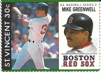 1989 St. Vincent Baseball Players Stamps #NNO Mike Greenwell Front