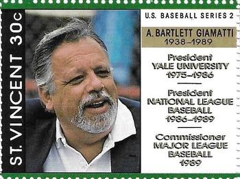 1989 St. Vincent Baseball Players Stamps #NNO A. Bartlett Giamatti Front