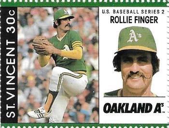 1989 St. Vincent Baseball Players Stamps #NNO Rollie Fingers Front