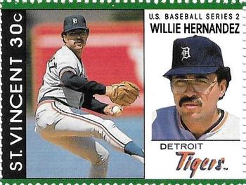 1989 St. Vincent Baseball Players Stamps #NNO Willie Hernandez Front
