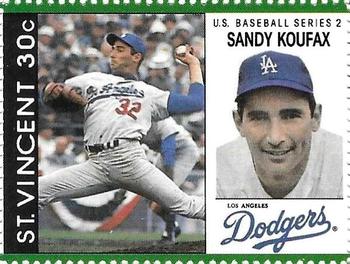 1989 St. Vincent Baseball Players Stamps #NNO Sandy Koufax Front