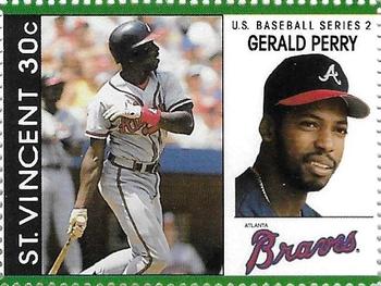 1989 St. Vincent Baseball Players Stamps #NNO Gerald Perry Front