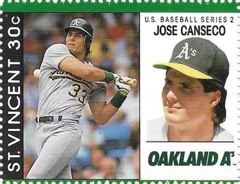 1989 St. Vincent Baseball Players Stamps #NNO Jose Canseco Front