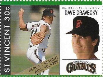 1989 St. Vincent Baseball Players Stamps #NNO Dave Dravecky Front