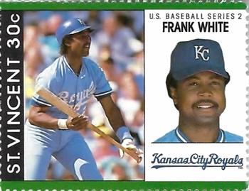 1989 St. Vincent Baseball Players Stamps #NNO Frank White Front